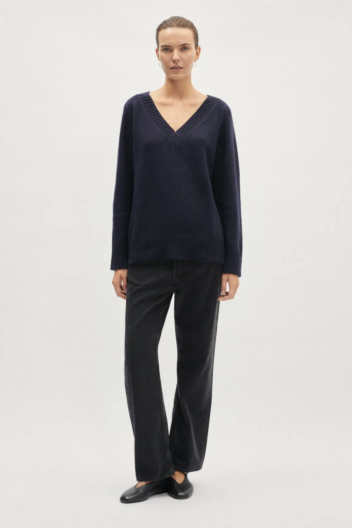 Pull avec col V en ReCashmere