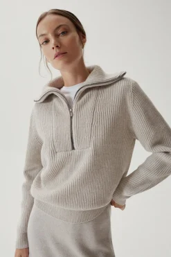 Pull demi-zip en Laine Mérinos