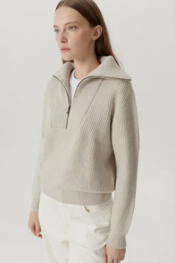 Pull demi-zip en Laine Mérinos