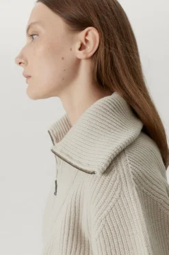 Pull demi-zip en Laine Mérinos