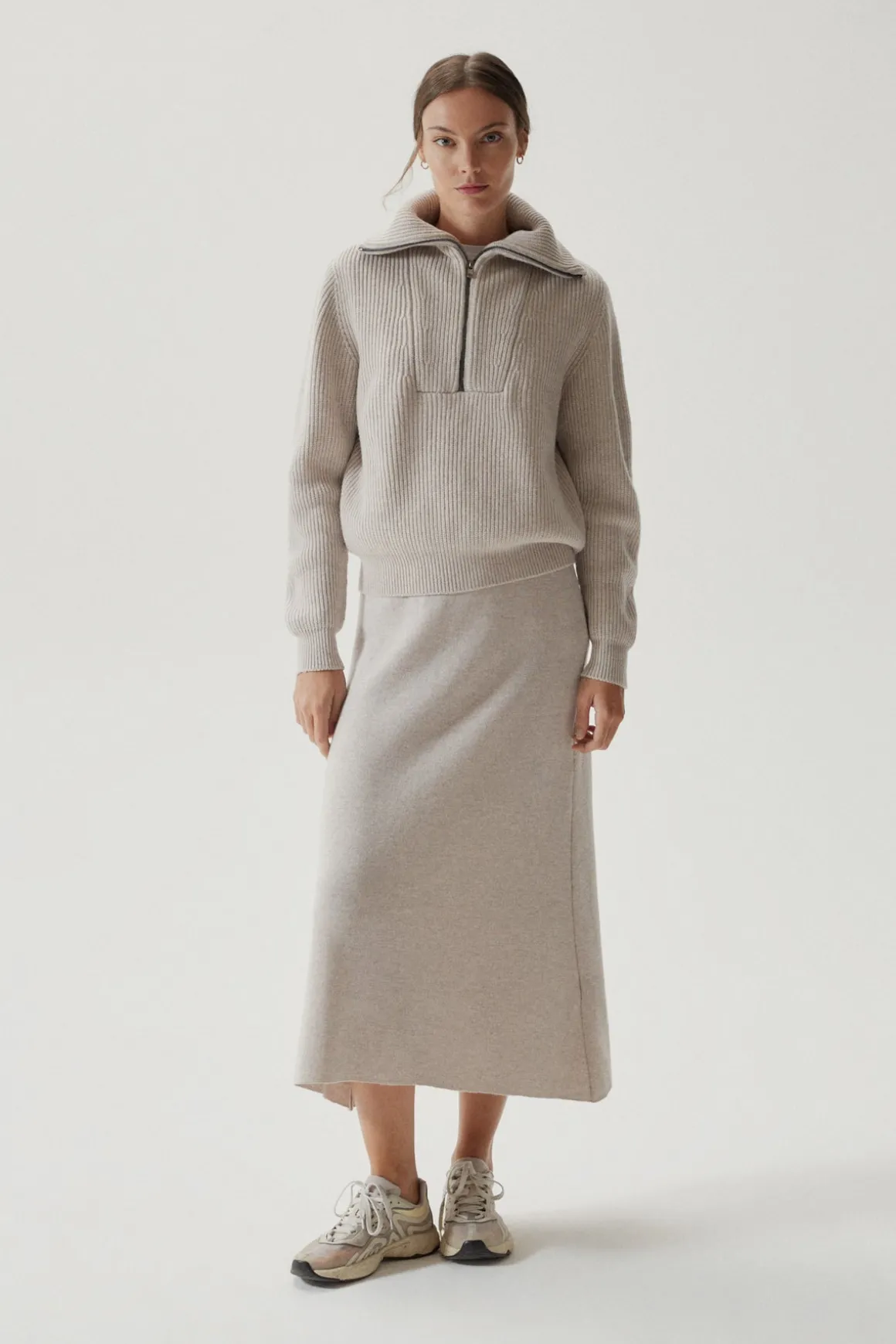 Pull demi-zip en Laine Mérinos