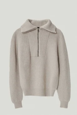 Pull demi-zip en Laine Mérinos