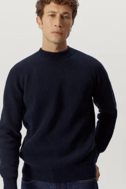 Pull raglan en maille de Laine côtelée