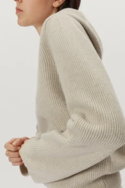 Sweat à capuche en maille de Laine côtelée