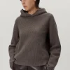 Sweat à capuche en maille de Laine côtelée