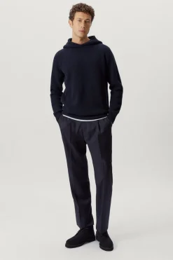 Sweat à capuche en maille de Laine côtelée
