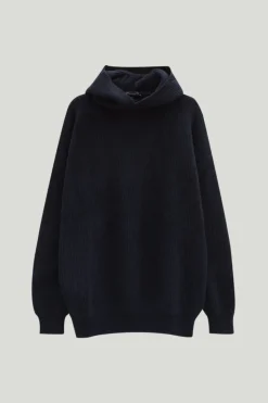 Sweat à capuche en maille de Laine côtelée - Version imparfaite