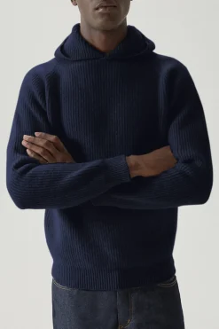 Sweat à capuche en maille de Laine côtelée - Version imparfaite
