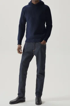 Sweat à capuche en maille de Laine côtelée - Version imparfaite