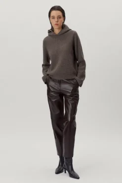 Sweat à capuche en maille de Laine côtelée