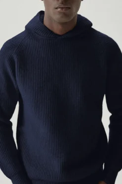 Sweat à capuche en maille de Laine côtelée - Version imparfaite