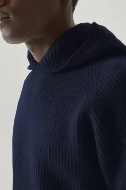 Sweat à capuche en maille de Laine côtelée - Version imparfaite