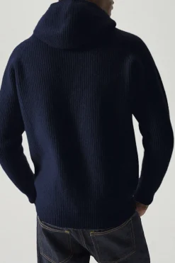Sweat à capuche en maille de Laine côtelée - Version imparfaite