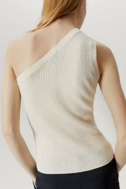 Top à une épaule en Lin et Coton