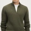 Tricot demi-zip en Laine Mérinos