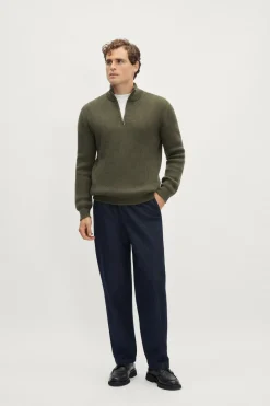Tricot demi-zip en Laine Mérinos