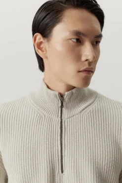 Tricot demi-zip en Laine Mérinos