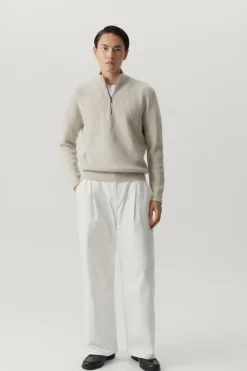 Tricot demi-zip en Laine Mérinos
