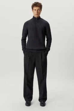 Tricot demi-zip en Laine Mérinos