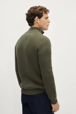 Tricot demi-zip en Laine Mérinos