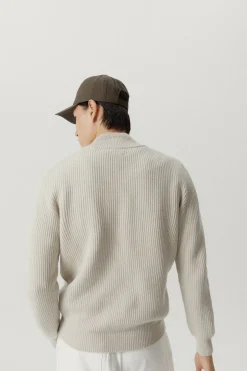 Tricot demi-zip en Laine Mérinos