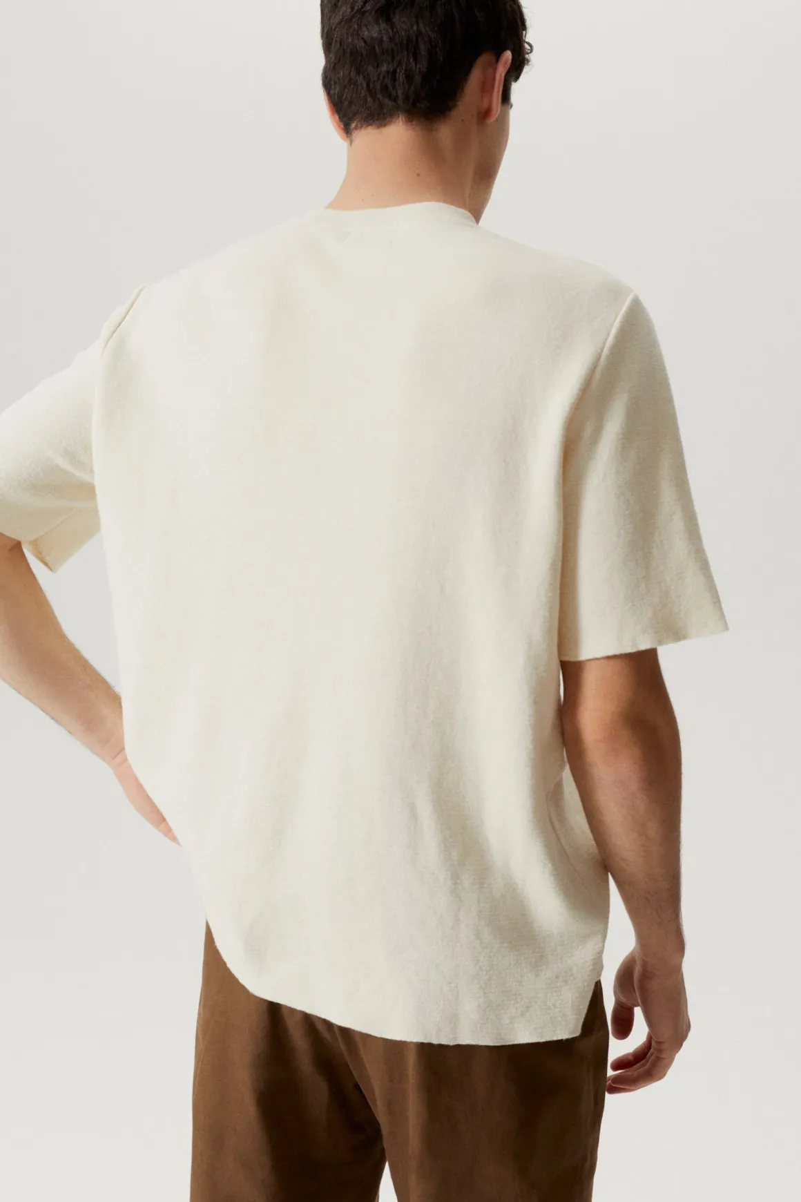 T-shirt à coupe décontractée en Lin et Coton - Version imparfaite