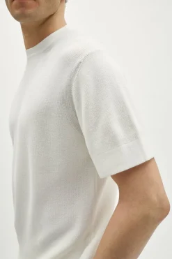 T-shirt à mailles côtelées en Coton Biologique