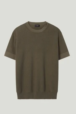 T-shirt à mailles côtelées en Coton Biologique