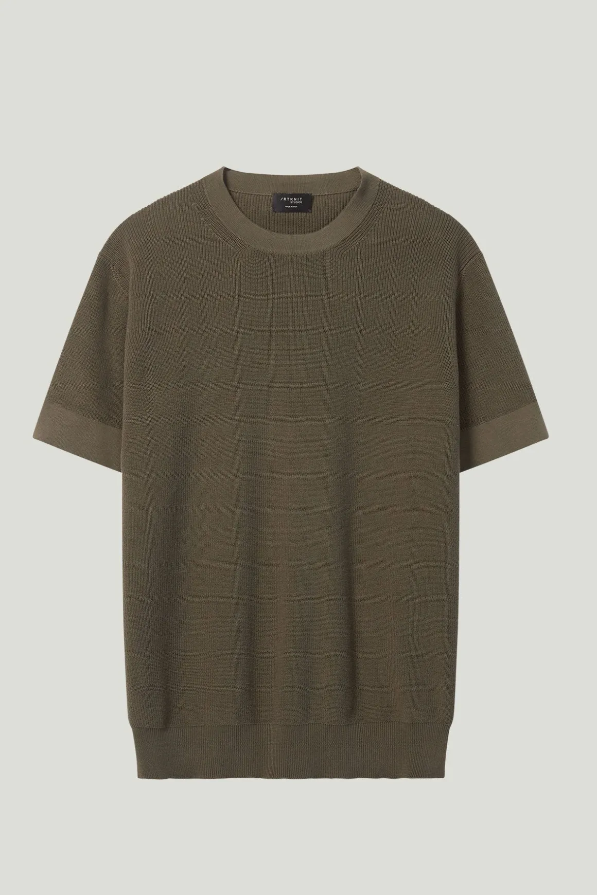 T-shirt à mailles côtelées en Coton Biologique