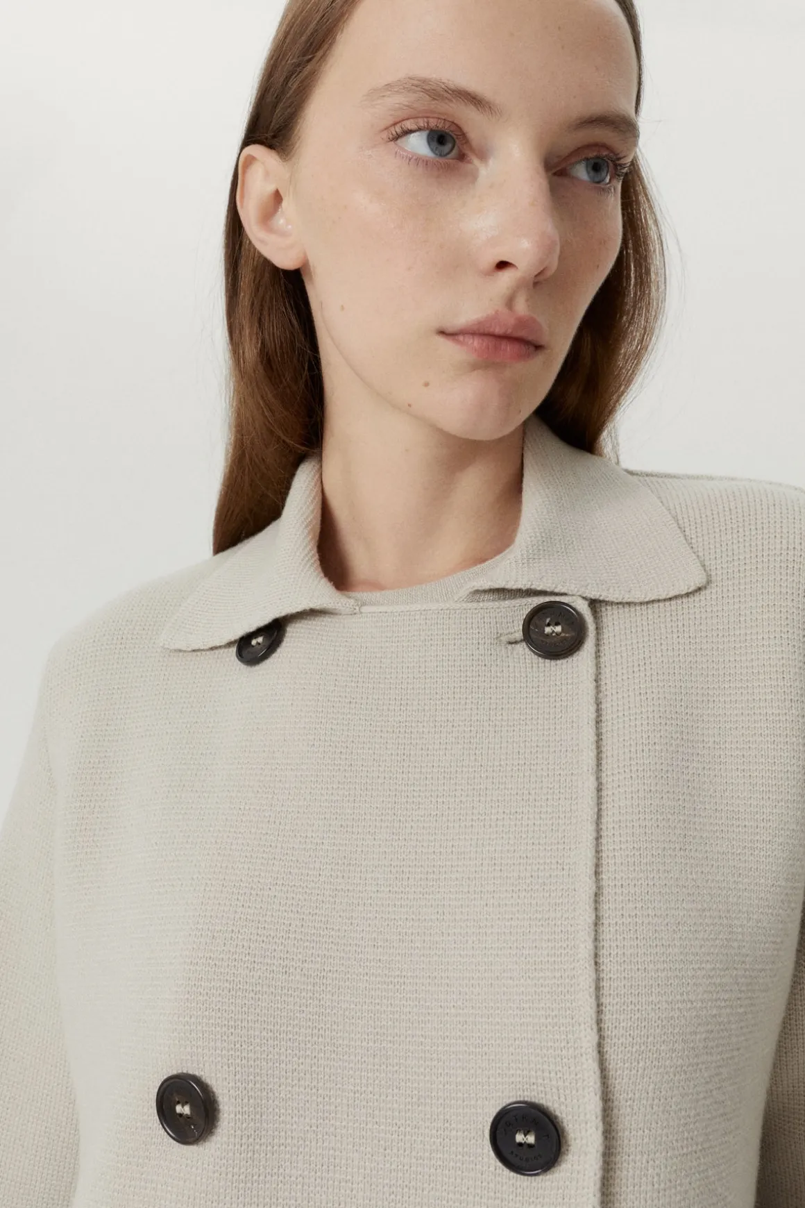 Veste à double boutonnage en Laine Mérinos