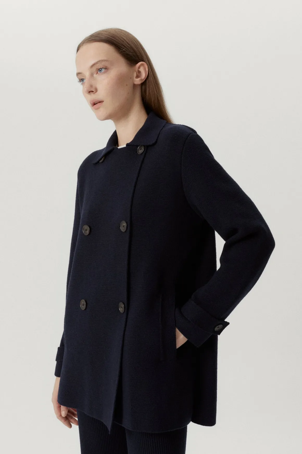 Veste à double boutonnage en Laine Mérinos
