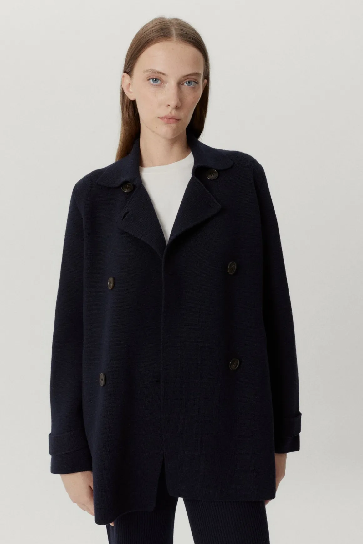 Veste à double boutonnage en Laine Mérinos
