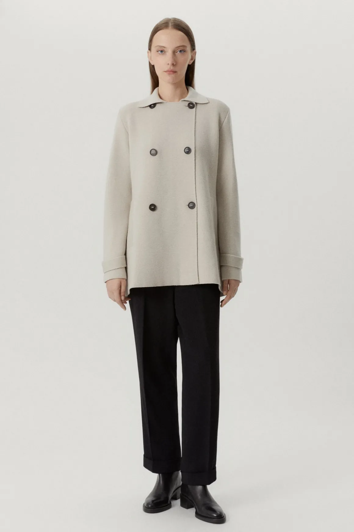 Veste à double boutonnage en Laine Mérinos
