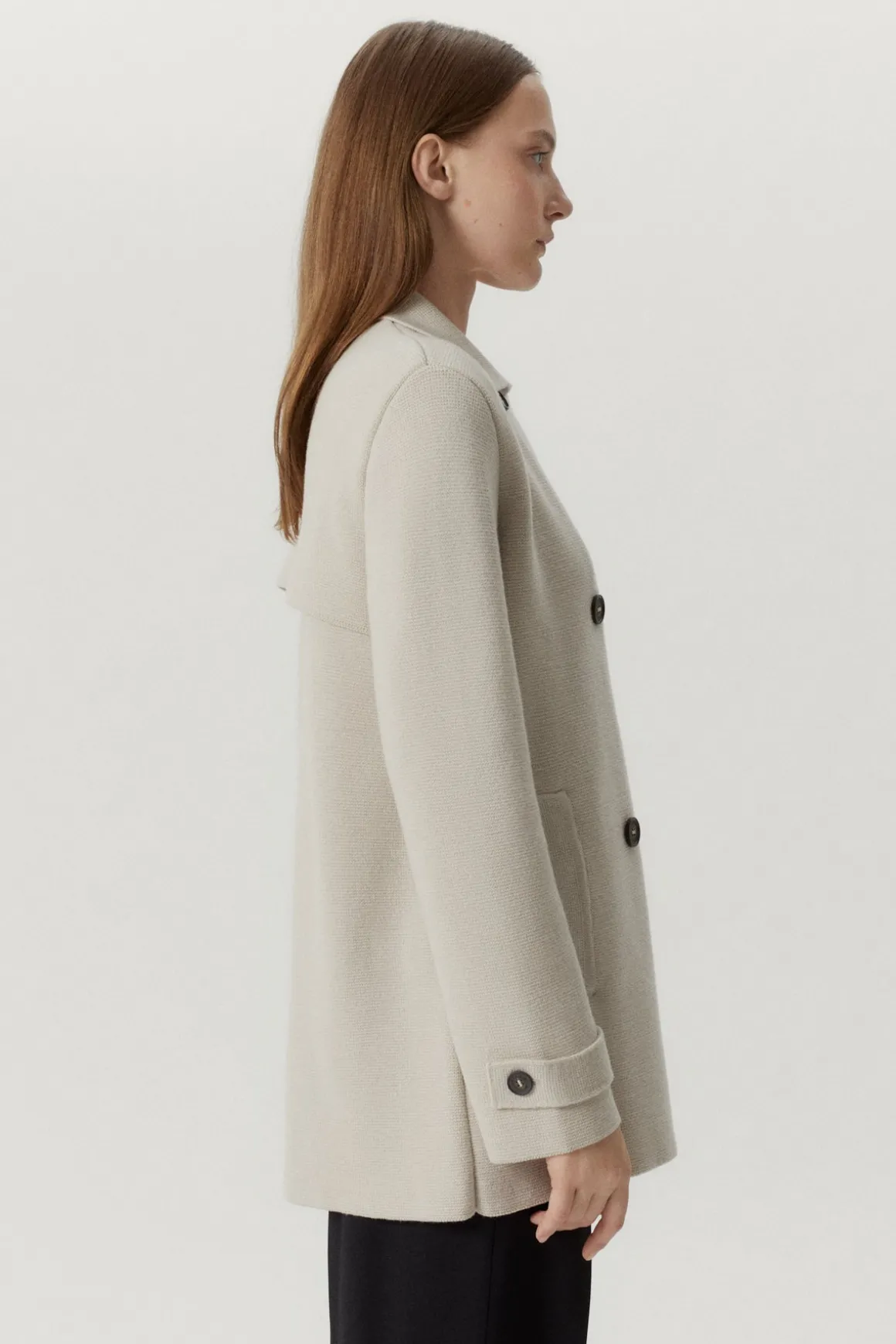 Veste à double boutonnage en Laine Mérinos