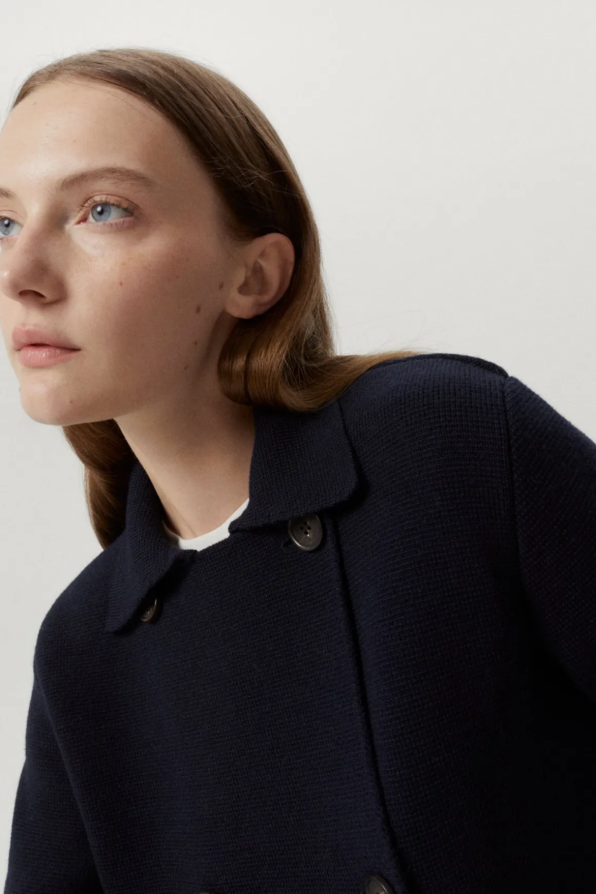 Veste à double boutonnage en Laine Mérinos