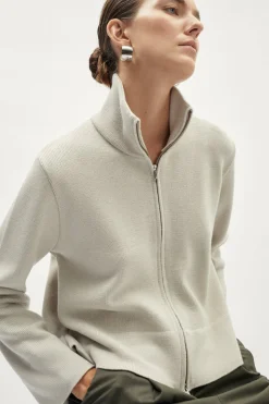 Veste zippée en laine mérinos